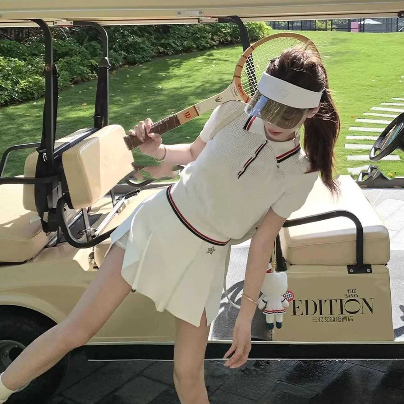 Golf Equipment For Women - Summer Women Tennis Series Waffle Knitwear