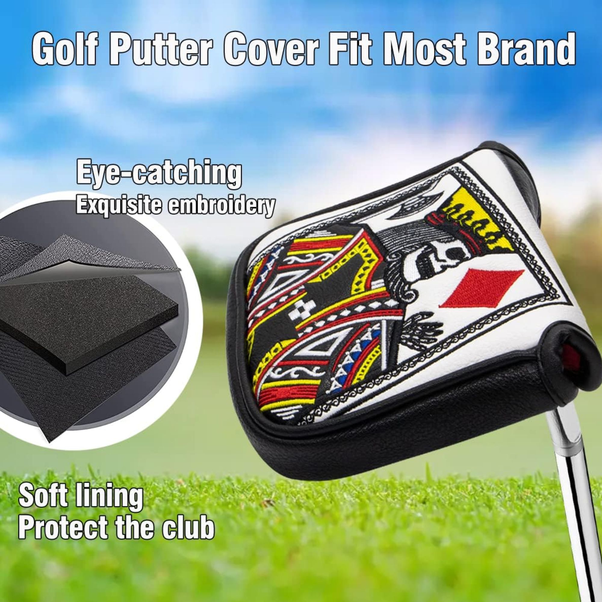 King Of Hearts Embroidered Mal - Golf Equipment And Accessories 评论和价格