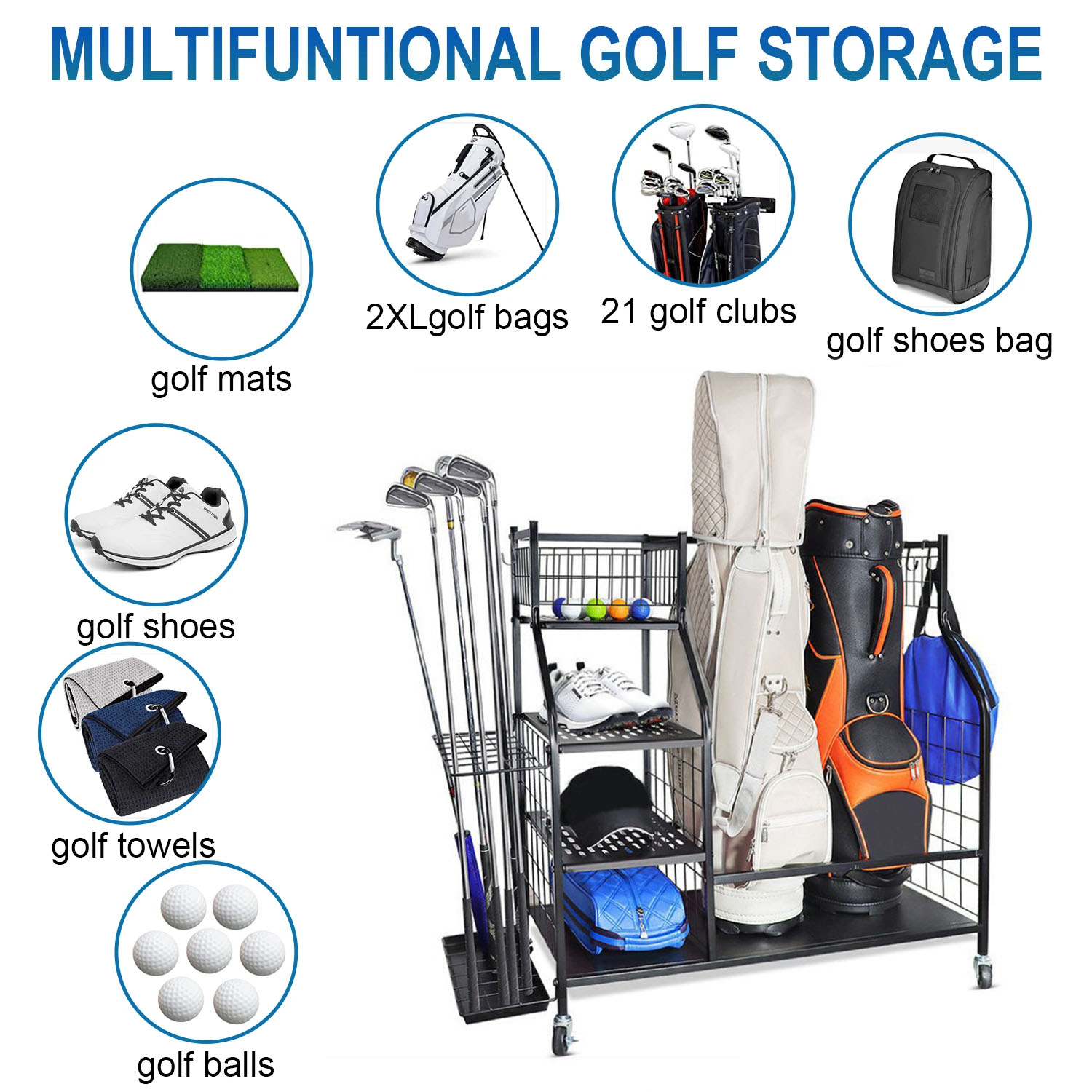 Golf Bag Storage Garage Organi - Golf Equipment Garage Organizer 评论和价格