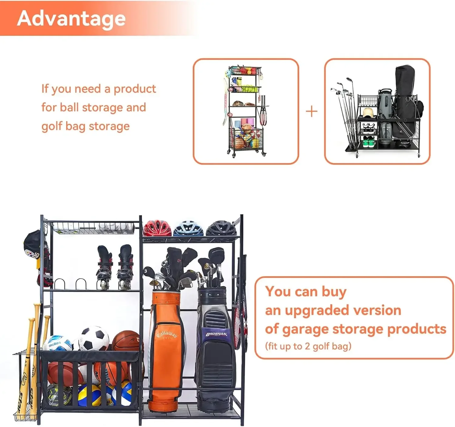 Garage Sports Equipment Organi - Golf Equipment Garage Organizer 评论和价格