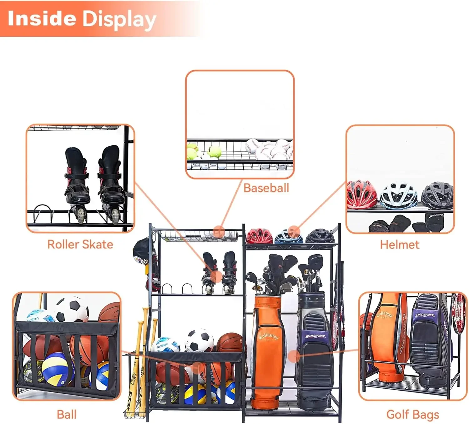 Garage Sports Equipment Organi - Golf Equipment Garage Organizer 评论和价格
